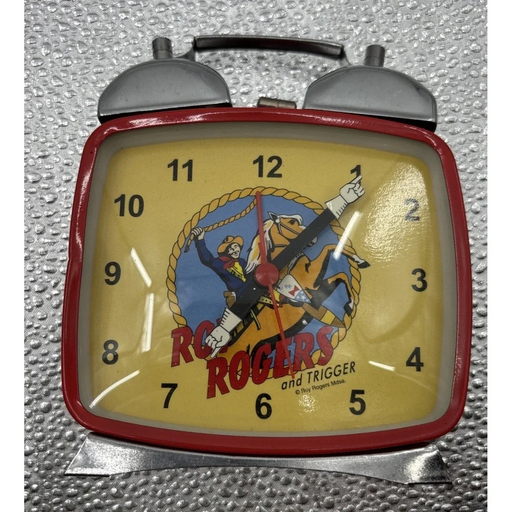Schylling Rogers And trigger Wind‎ Up Clock Works Western Cowboy Vintage